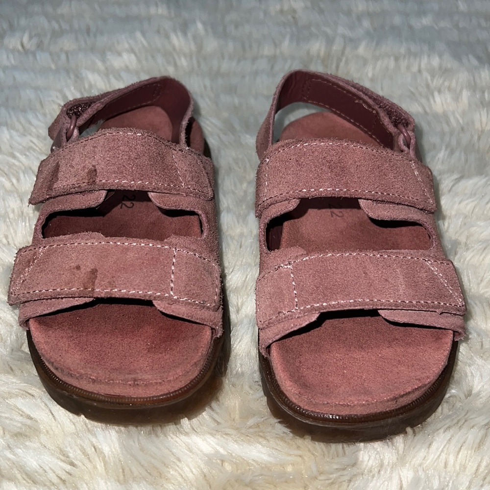 Dusty Pink suede Zara sandals for toddler girl